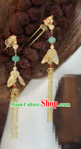 China Ancient Qing Dynasty Palace Hair Stick Traditional Xiuhe Suit Hair Jewelry Accessories Court Shell Flower Hairpins