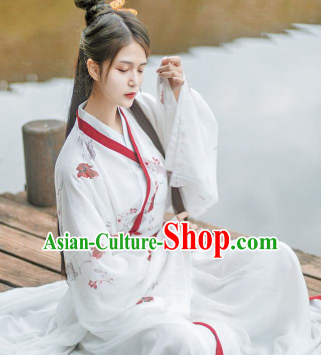 Traditional China Jin Dynasty Female Swordsman Historical Clothing Ancient Country Lady Hanfu Garment Outfits