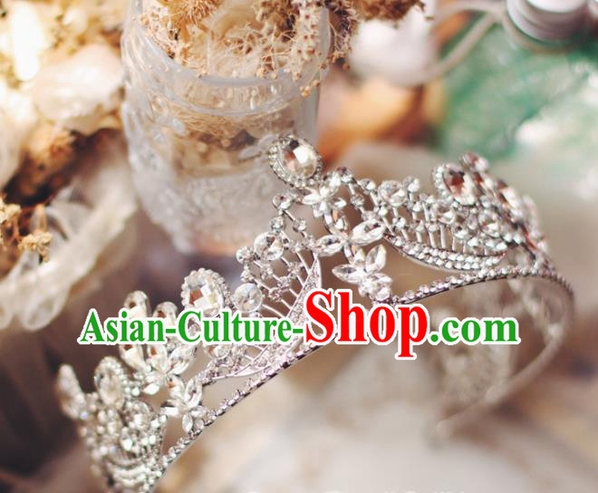 European Crystal Hair Clasp Retro Zircon Royal Crown Wedding Bride Hair Accessories