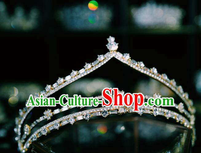 European Wedding Bride Hair Accessories Crystal Hair Clasp Baroque Retro Zircon Royal Crown