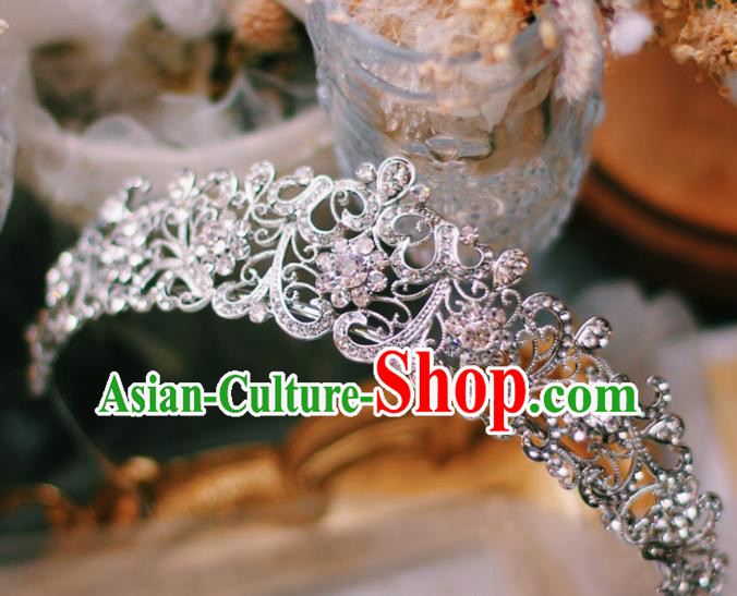 European Wedding Bride Hair Accessories Baroque Princess Retro Royal Crown Crystal Hair Clasp