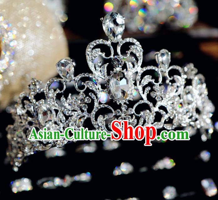 Handmade Wedding Bride Hair Accessories European Princess Hair Clasp Baroque Retro Zircon Royal Crown