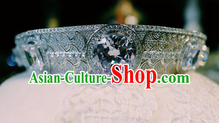 European Queen Zircon Royal Crown Baroque Court Hair Jewelry Wedding Bride Hair Accessories
