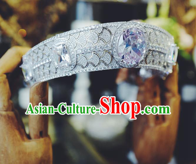 European Queen Zircon Royal Crown Baroque Court Hair Jewelry Wedding Bride Hair Accessories