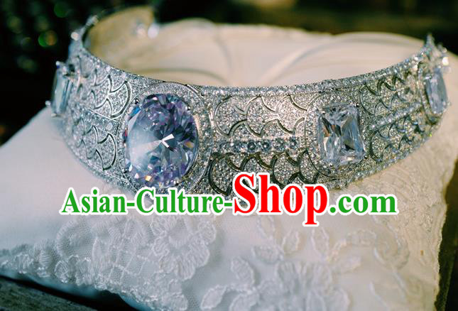 European Queen Zircon Royal Crown Baroque Court Hair Jewelry Wedding Bride Hair Accessories