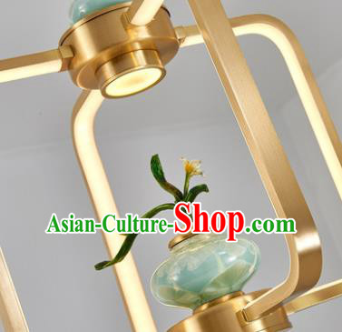 Chinese Traditional Handmade Ceiling Lantern Classical Ceramics Vase Lamp