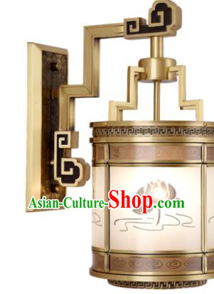 Top Grade Chinese Traditional Handmade Brass Wall Lantern Classical Printing Lotus Palace Lanterns