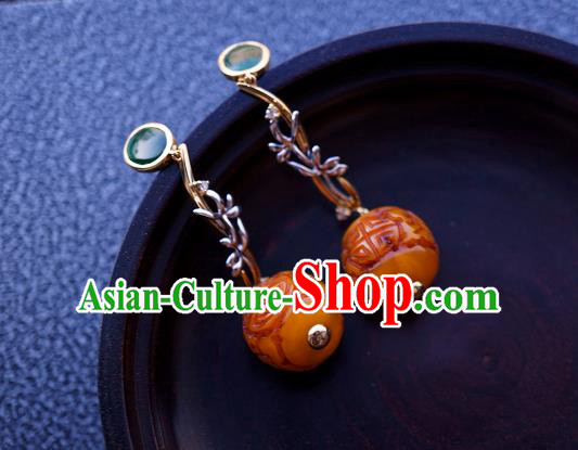 Top Grade Chinese Handmade Beeswax Ear Jewelry Accessories Traditional Classical Earrings