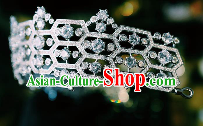 Top Baroque Queen Zircon Royal Crown Bride Headwear European Wedding Jewelry Accessories