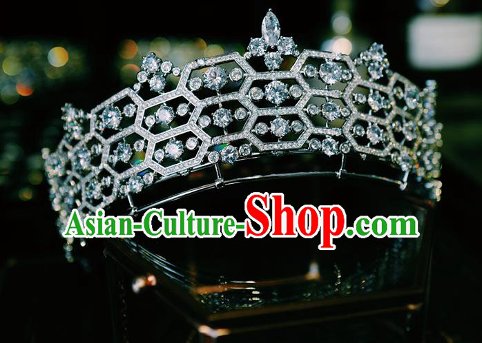 Top Baroque Queen Zircon Royal Crown Bride Headwear European Wedding Jewelry Accessories