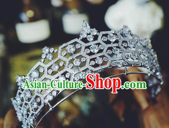 Top Baroque Queen Zircon Royal Crown Bride Headwear European Wedding Jewelry Accessories