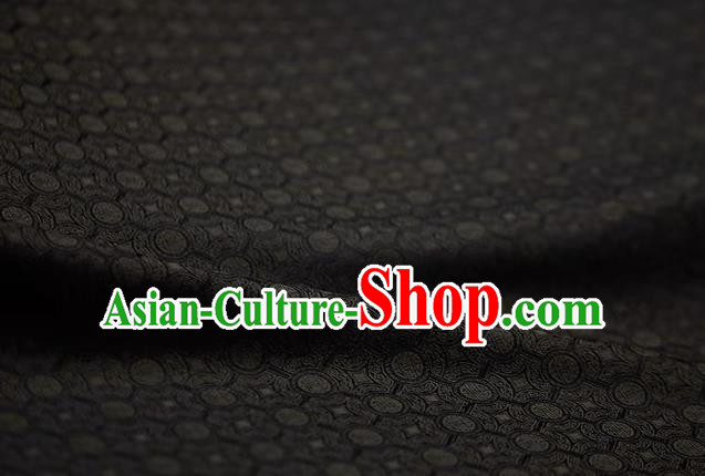 Chinese Classical Copper Pattern Design Black Song Brocade Fabric Asian Traditional Silk Material