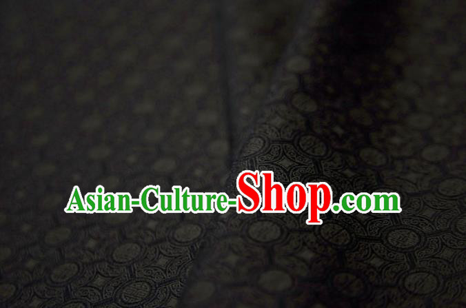 Chinese Classical Copper Pattern Design Black Song Brocade Fabric Asian Traditional Silk Material