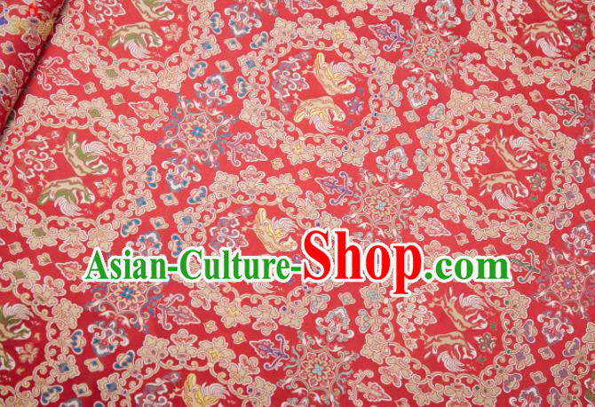 Chinese Classical Mandarin Duck Pattern Design Red Song Brocade Fabric Asian Traditional Silk Material