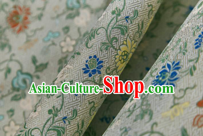 Chinese Classical Lotus Pattern Design Apricot Su Brocade Fabric Asian Traditional Silk Material