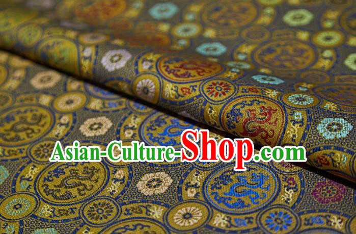 Chinese Classical Dragon Pattern Design Brown Song Brocade Fabric Asian Traditional Silk Material