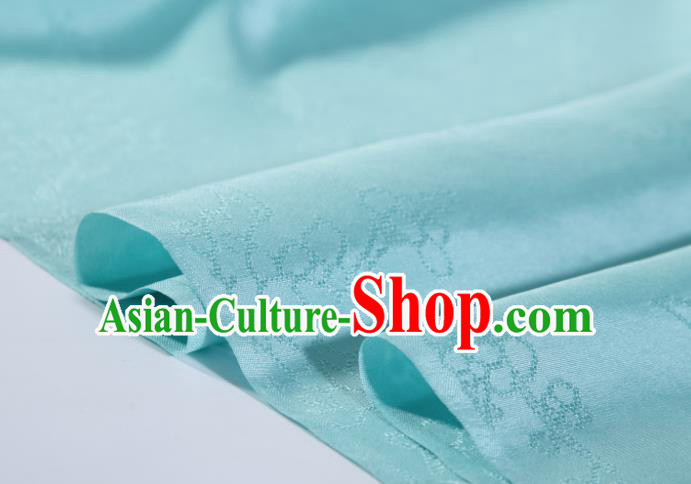 Chinese Classical Plum Pattern Design Lake Blue Mulberry Silk Fabric Asian Traditional Cheongsam Silk Material