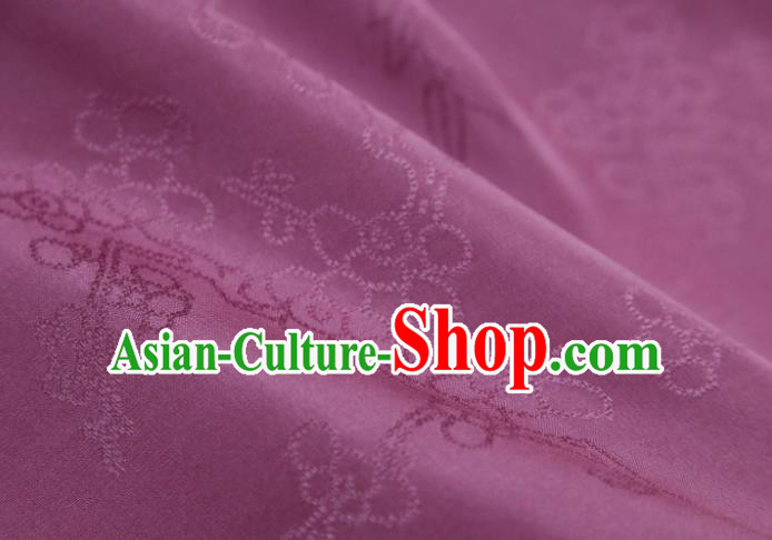 Chinese Classical Plum Pattern Design Purple Mulberry Silk Fabric Asian Traditional Cheongsam Silk Material