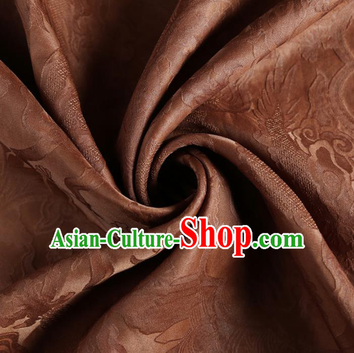 Chinese Classical Pattern Design Cameo Brown Mulberry Silk Fabric Asian Traditional Cheongsam Silk Material