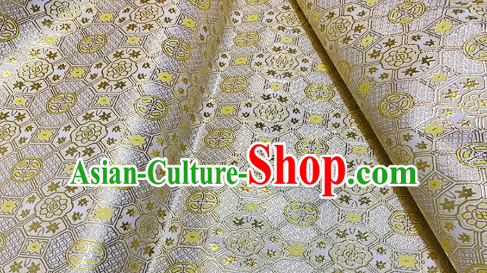 Chinese Classical Royal Pattern Design Light Golden Brocade Fabric Asian Traditional Satin Tang Suit Silk Material