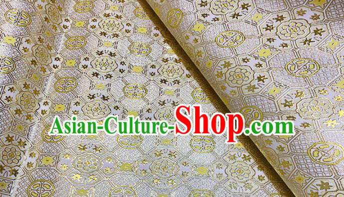 Chinese Classical Royal Pattern Design Light Golden Brocade Fabric Asian Traditional Satin Tang Suit Silk Material