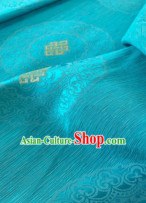 Chinese Classical Royal Pattern Design Light Blue Brocade Fabric Asian Traditional Satin Tang Suit Silk Material