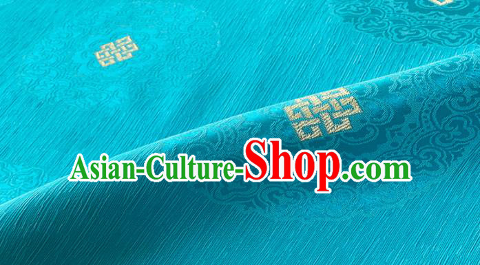 Chinese Classical Royal Pattern Design Light Blue Brocade Fabric Asian Traditional Satin Tang Suit Silk Material