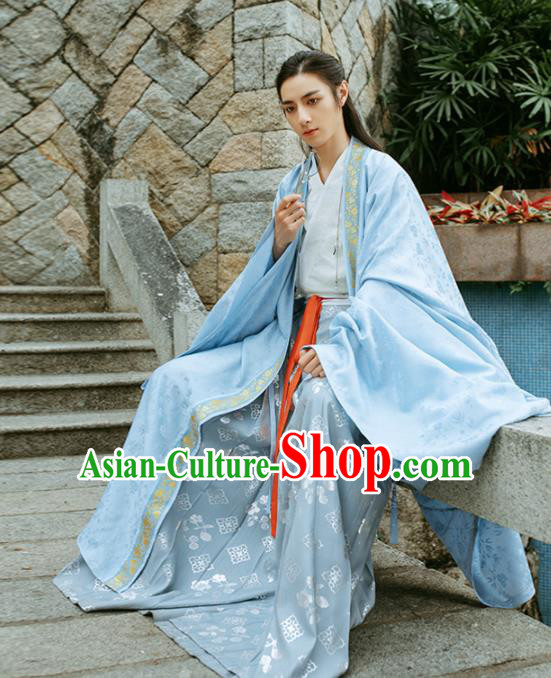 Chinese Ancient Poet Yan Jidao Hanfu Clothing Traditional Song Dynasty Scholar Nobility Childe Costumes for Men
