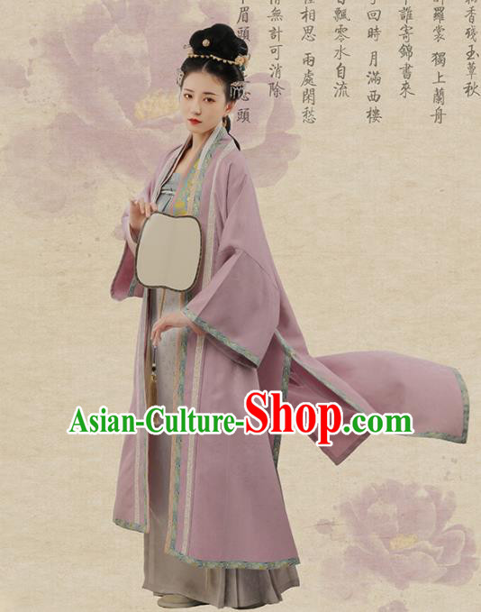 Chinese Ancient Nobility Dowager Hanfu Dress Traditional Song Dynasty Poetess Li Qingzhao Costumes for Women