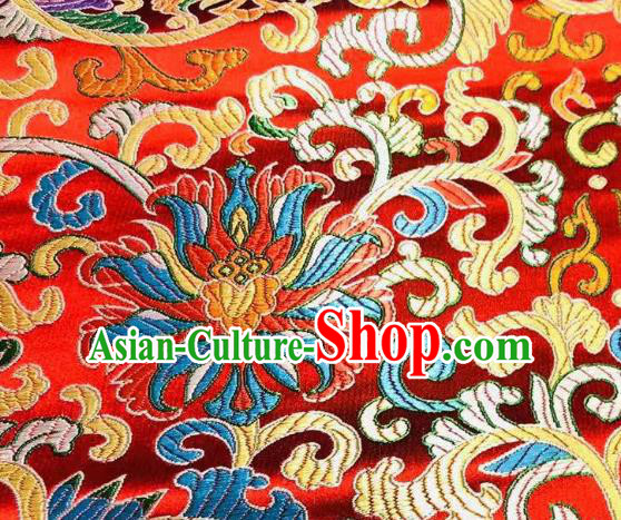 Chinese Classical Royal Pattern Design Red Brocade Fabric Asian Traditional Satin Tang Suit Silk Material