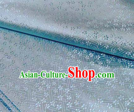 Chinese Classical Babysbreath Pattern Design Light Blue Brocade Fabric Asian Traditional Satin Silk Material