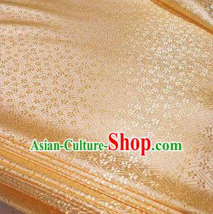 Chinese Classical Babysbreath Pattern Design Light Golden Brocade Fabric Asian Traditional Satin Silk Material