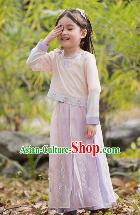 Chinese Traditional Girls Costume Ancient Princess Hanfu Dress for Kids