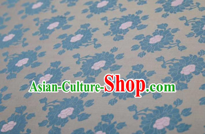 Chinese Classical Flowers Pattern Design Grey Silk Fabric Asian Traditional Cheongsam Brocade Material