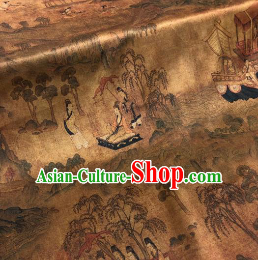 Asian Chinese Traditional Pattern Design Gambiered Guangdong Gauze Fabric Silk Material