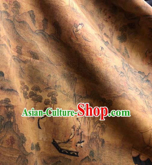 Asian Chinese Traditional Pattern Design Gambiered Guangdong Gauze Fabric Silk Material