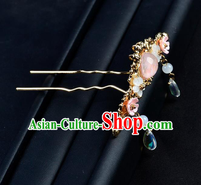 Chinese Ancient Princess Pink Hairpins Traditional Classical Dance Hair Accessories for Women