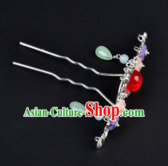 Chinese Ancient Princess Red Hairpins Traditional Classical Dance Hair Accessories for Women