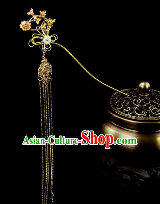 Chinese Ancient Princess Tassel Golden Butterfly Hairpins Traditional Classical Dance Hair Accessories for Women