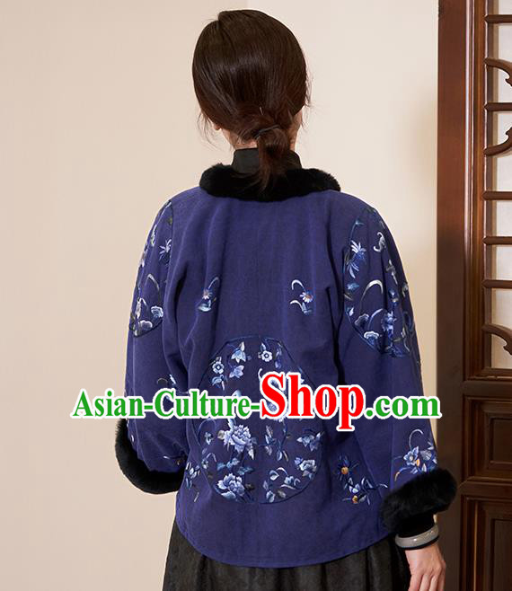 Top Grade Traditional Chinese Cheongsam Cotton Wadded Jacket Silk Qipao Upper Outer Garment for Women