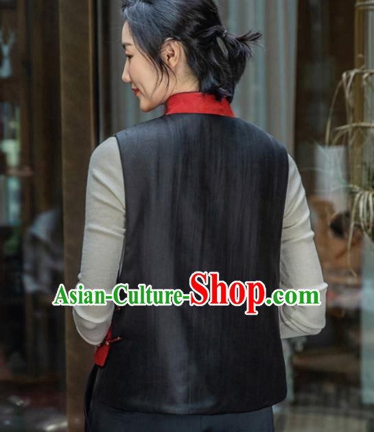 Top Grade Traditional Chinese Red Cotton Wadded Vest Tang Suit Upper Outer Garment for Women