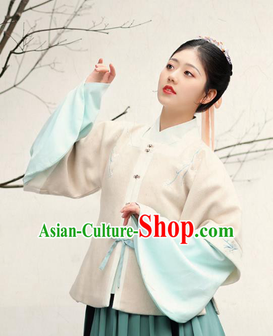 Chinese Ancient Young Lady Vest Blouse and Skirt Traditional Ming Dynasty Palace Princess Costumes for Women