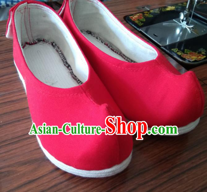 Chinese Traditional Red Cloth Shoes Opera Shoes Hanfu Shoes Ancient Princess Shoes for Women