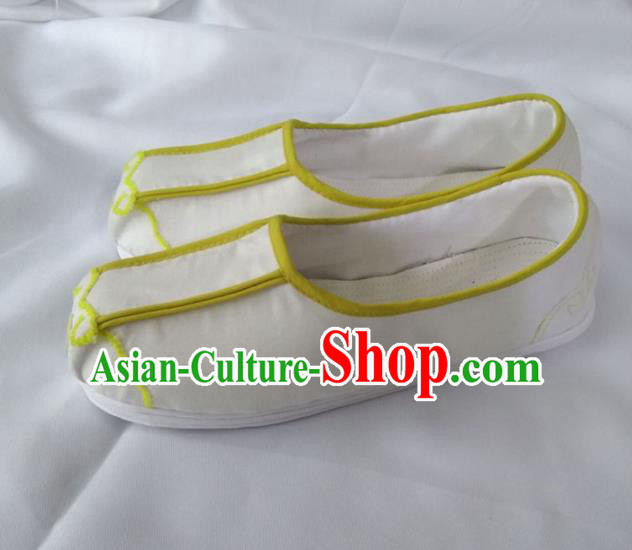 Chinese Kung Fu Shoes White Cloth Shoes Traditional Hanfu Shoes Monk Shoes for Men