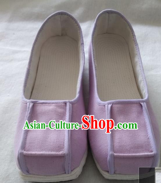 Chinese Traditional Lilac Cloth Shoes Opera Shoes Hanfu Shoes Ancient Princess Shoes for Women
