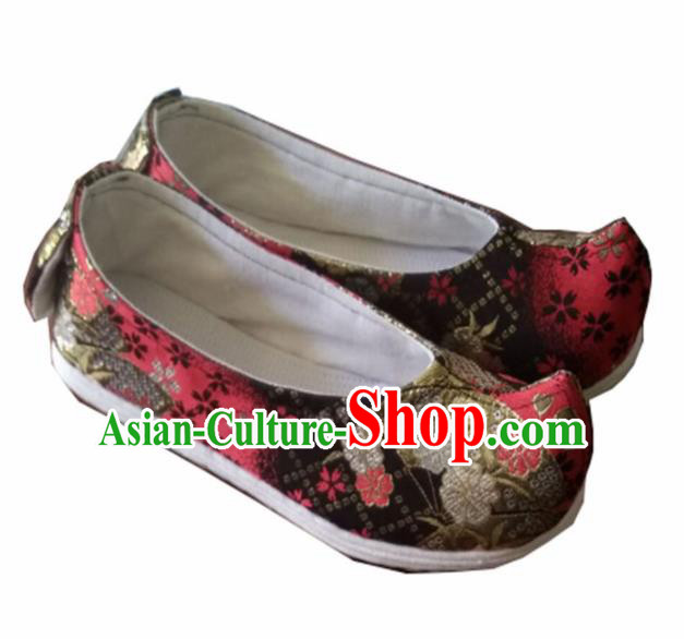 Chinese Traditional Black Brocade Shoes Opera Shoes Hanfu Shoes Ancient Princess Shoes for Women