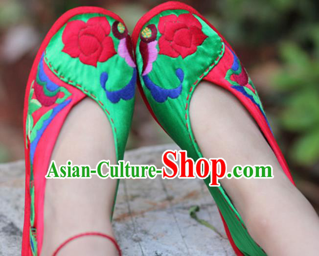 Chinese Handmade Embroidered Red Shoes Hanfu Shoes Traditional National Shoes for Women