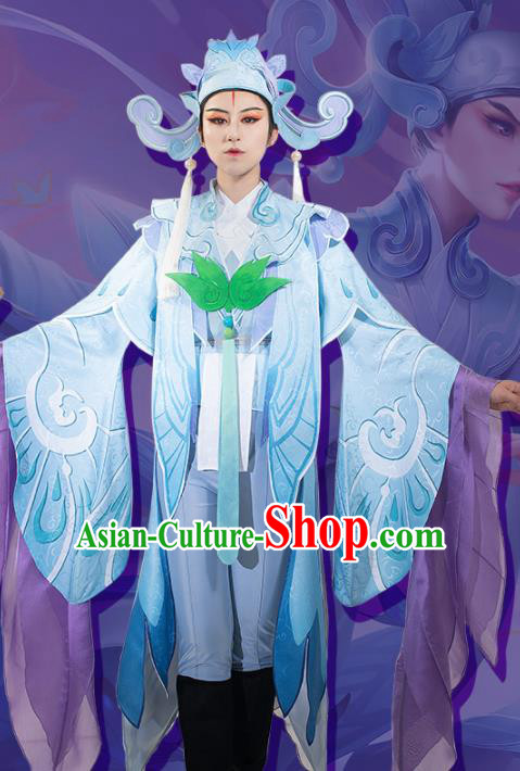 Chinese Cosplay Scholar Blue Hanfu Clothing Traditional Ancient Childe Costume for Men