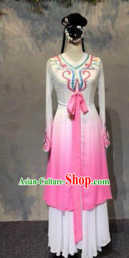Chinese Classical Dance Pink Dress Traditional Fan Dance Stage Show Costume for Women