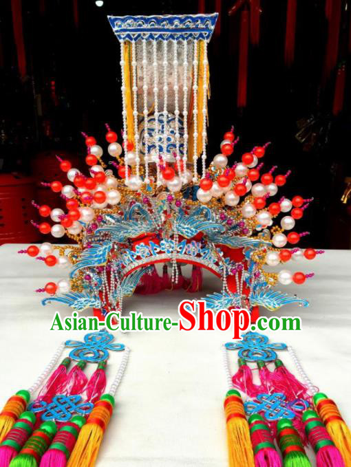 Chinese Traditional Beijing Opera Goddess Phoenix Coronet Bodhisattva Hat Hair Accessories